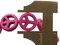 26 15mm Pink Peace Symbol Dyed Synthetic Turquoise Stone Beads bC3